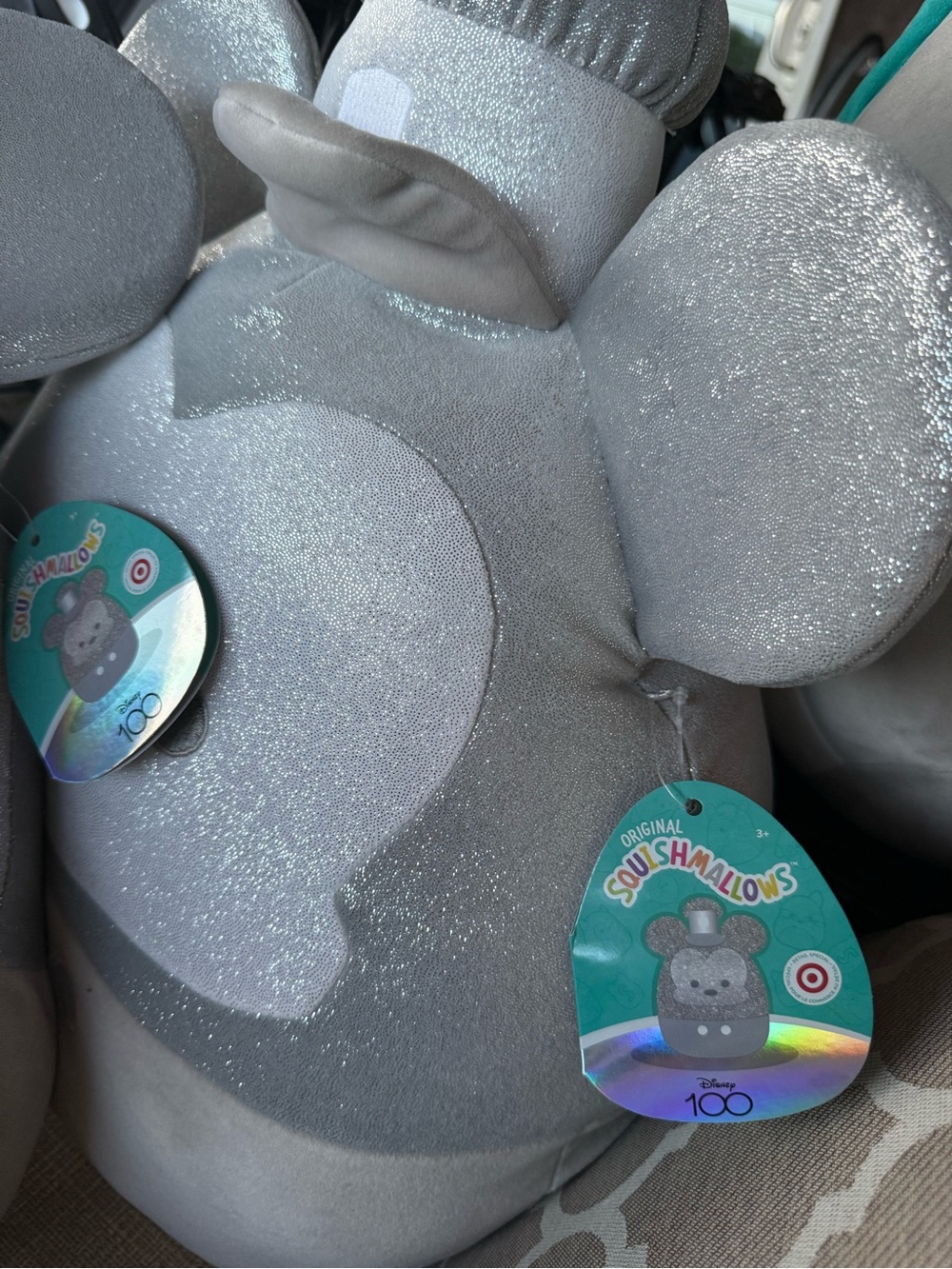 Disney Silver Glitter Mickey Squishmallows Plush